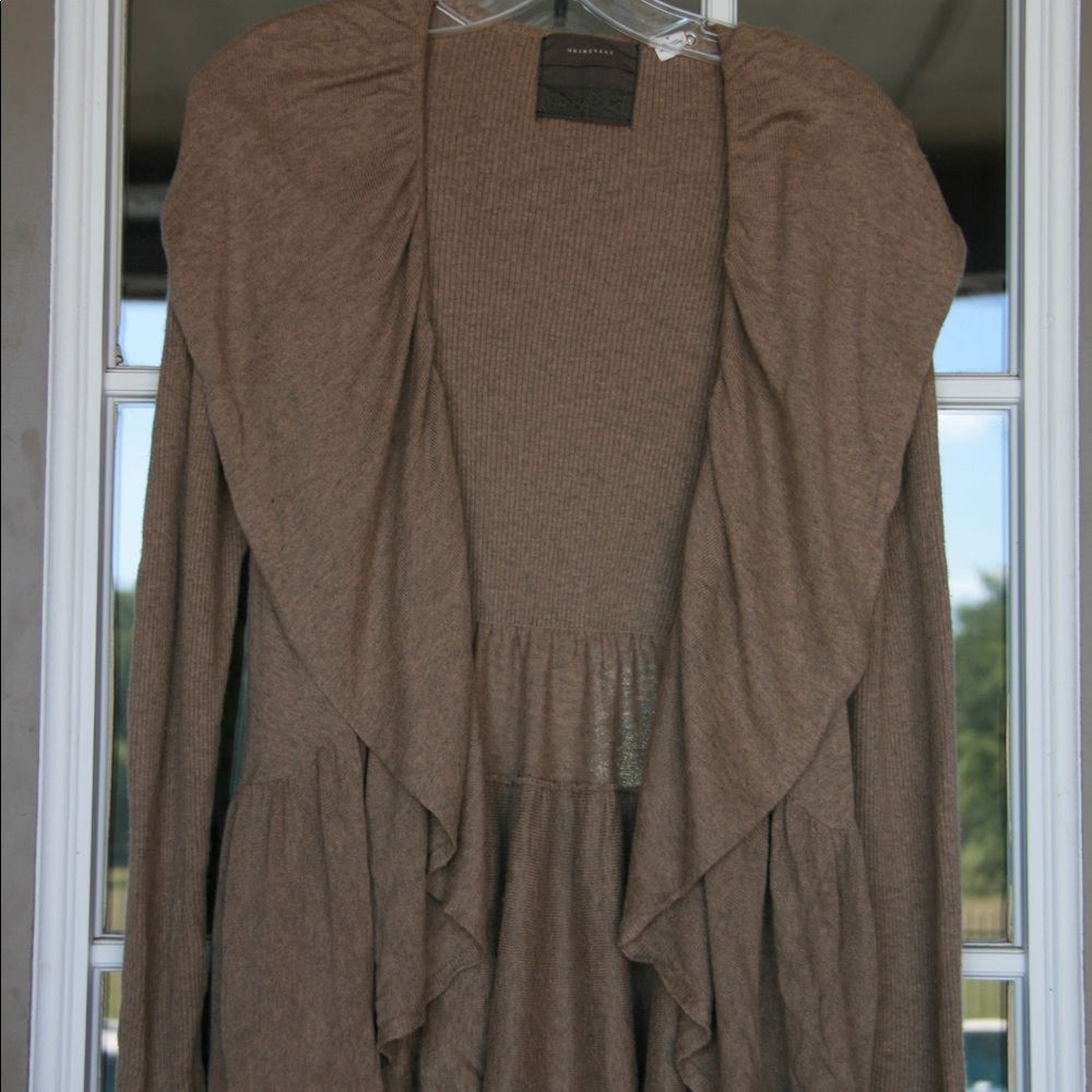 Anthropologie Brown Open Cardigan Sweater